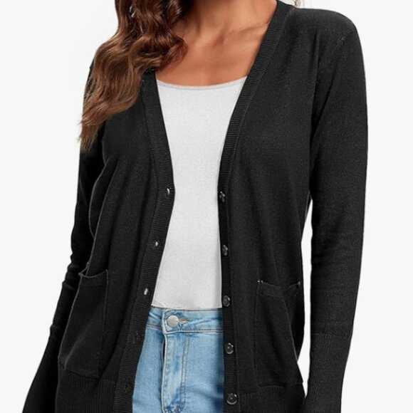 NEW Urban CoCo Women's Button Down Cardigan Sz L Pockets Lightweight Knit - Picture 6 of 10